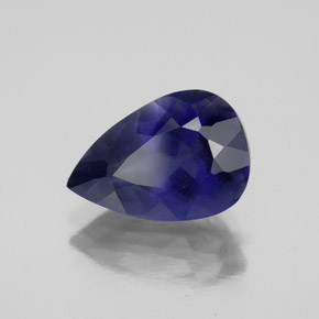 2.98캐럿 천연 바이올렛 블루 아이올라이트, 배 모양, 12.1×8.3 mm, VS