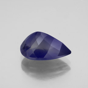 2.98캐럿 천연 바이올렛 블루 아이올라이트, 배 모양, 12.1×8.3 mm, VS