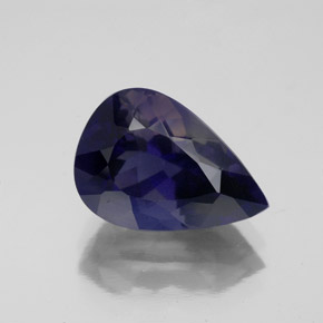 3.88캐럿 천연 바이올렛 블루 아이올라이트, 배 모양, 12.7×8.8 mm, VS