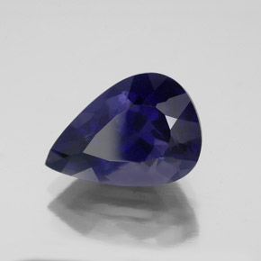 3.88캐럿 천연 바이올렛 블루 아이올라이트, 배 모양, 12.7×8.8 mm, VS