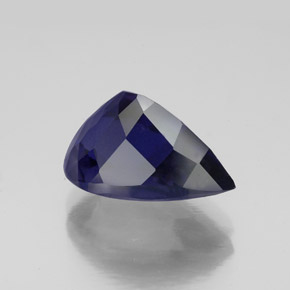 3.88캐럿 천연 바이올렛 블루 아이올라이트, 배 모양, 12.7×8.8 mm, VS