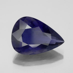 5.08캐럿 천연 바이올렛 블루 아이올라이트, 배 모양, 15.3×10.8 mm, VS-SI