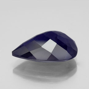 5.08캐럿 천연 바이올렛 블루 아이올라이트, 배 모양, 15.3×10.8 mm, VS-SI