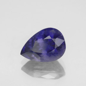 1.88캐럿 천연 바이올렛 블루 아이올라이트, 배 모양, 9.9×7.1 mm, VS
