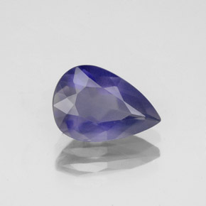 1.37캐럿 천연 바이올렛 블루 아이올라이트, 배 모양, 9.8×6.7 mm, VS
