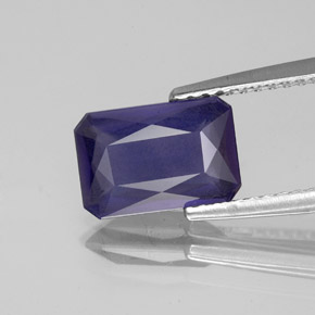 1.36캐럿 천연 바이올렛 블루 아이올라이트, 에메랄드 컷, 9.3×6.2 mm, VS