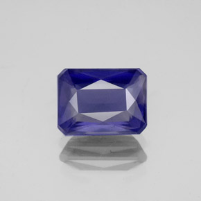2.07캐럿 천연 바이올렛 블루 아이올라이트, 에메랄드 컷, 9×6.7 mm, VS