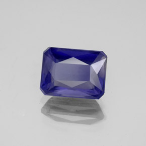 2.07캐럿 천연 바이올렛 블루 아이올라이트, 에메랄드 컷, 9×6.7 mm, VS