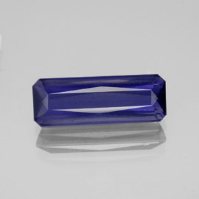 2.46캐럿 천연 바이올렛 블루 아이올라이트, 에메랄드 컷, 14.7×5.3 mm, VS