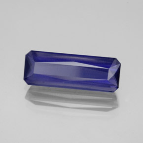 2.46캐럿 천연 바이올렛 블루 아이올라이트, 에메랄드 컷, 14.7×5.3 mm, VS