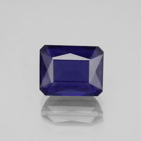 2.61캐럿 천연 바이올렛 블루 아이올라이트, 에메랄드 컷, 9×7.1 mm, VS
