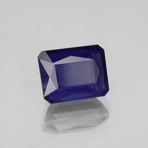 2.61캐럿 천연 바이올렛 블루 아이올라이트, 에메랄드 컷, 9×7.1 mm, VS
