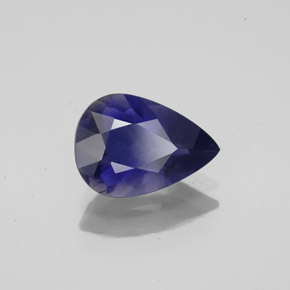 1.43캐럿 천연 바이올렛 블루 아이올라이트, 배 모양, 10×7.1 mm, VS