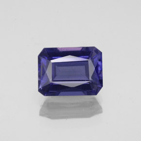 1.49캐럿 천연 바이올렛 블루 아이올라이트, 에메랄드 컷, 8×6 mm, VS