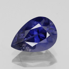 1.47캐럿 천연 바이올렛 블루 아이올라이트, 배 모양, 9.6×6.8 mm, VS-SI