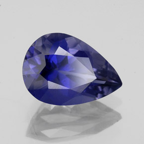 1.47캐럿 천연 바이올렛 블루 아이올라이트, 배 모양, 9.6×6.8 mm, VS-SI
