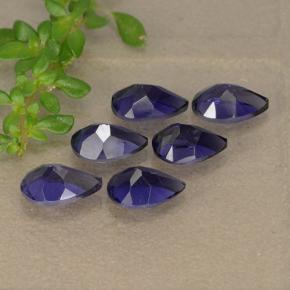 2.27캐럿 천연 딥 블루 아이올라이트 보석, 배 모양, 6.1×4.2 mm, VS