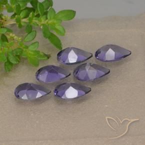 1.65캐럿 천연 미디엄 바이올렛 아이올라이트 보석, 배 모양, 5.9×3.8 mm, VS