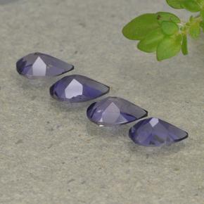 1.31캐럿 천연 짙은 청자색 아이올라이트 보석, 배 모양, 6.2×4.2 mm, VS