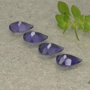 1.18캐럿 천연 딥 퍼플 아이올라이트 보석, 배 모양, 6.1×4 mm, VS