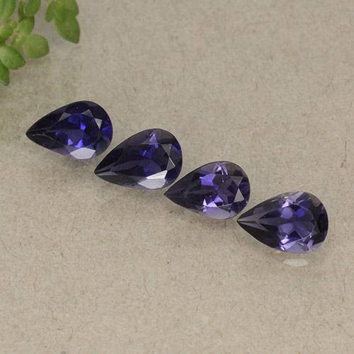 1.34캐럿 천연 다크 바이올렛 아이올라이트 보석, 배 모양, 6.1×3.2 mm, VS