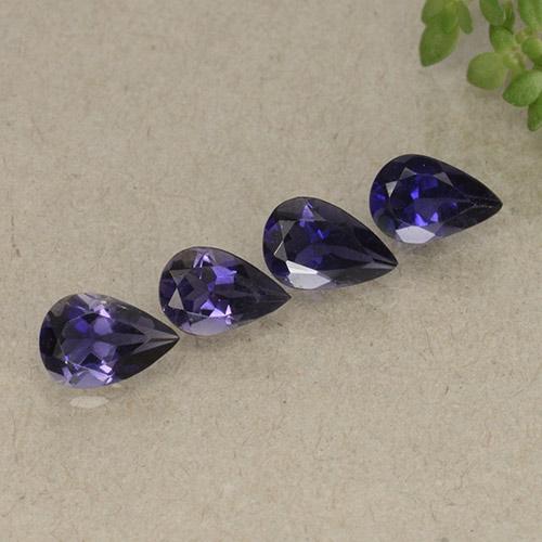 1.34캐럿 천연 다크 바이올렛 아이올라이트 보석, 배 모양, 6.1×3.2 mm, VS