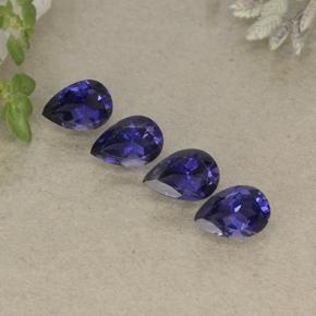 1.63캐럿 천연 로열 블루 아이올라이트 보석, 배 모양, 5.9×4 mm, VS
