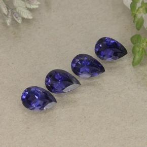 1.63캐럿 천연 로열 블루 아이올라이트 보석, 배 모양, 5.9×4 mm, VS