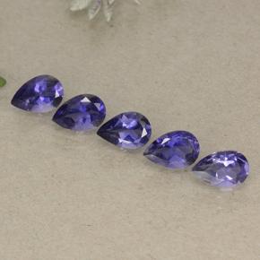 1.74캐럿 천연 다크 바이올렛 아이올라이트 보석, 배 모양, 6×4 mm, VS