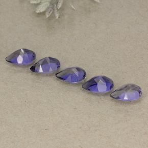 1.74캐럿 천연 다크 바이올렛 아이올라이트 보석, 배 모양, 6×4 mm, VS