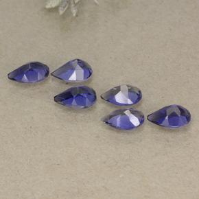 2.04캐럿 천연 딥 바이올렛 아이올라이트 보석, 배 모양, 6×4 mm, VS