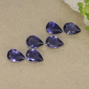1.60캐럿 천연 가지 보라색 아이올라이트 보석, 배 모양, 5.9×4 mm, VS