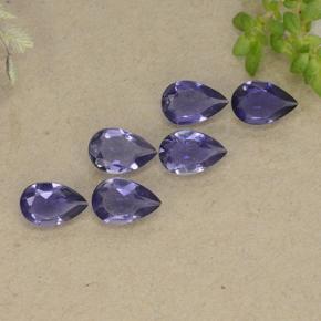 1.68캐럿 천연 가지 보라색 아이올라이트 보석, 배 모양, 6×4.1 mm, VS
