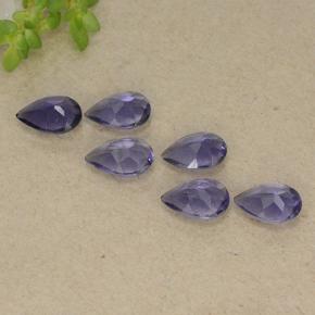 1.68캐럿 천연 가지 보라색 아이올라이트 보석, 배 모양, 6×4.1 mm, VS