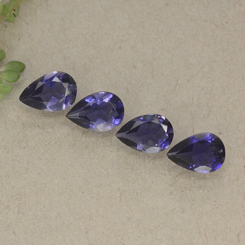 1.26캐럿 천연 다크 바이올렛 아이올라이트 보석, 배 모양, 6.1×4.1 mm, VS