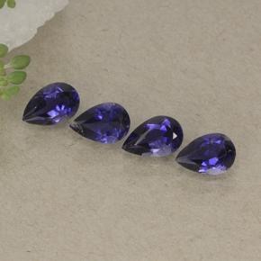 1.41캐럿 천연 다크 바이올렛 아이올라이트 보석, 배 모양, 6.2×4 mm, VS