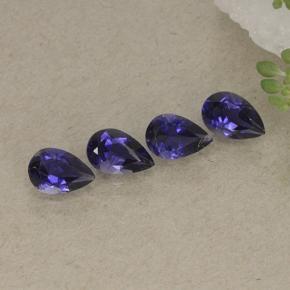 1.41캐럿 천연 다크 바이올렛 아이올라이트 보석, 배 모양, 6.2×4 mm, VS