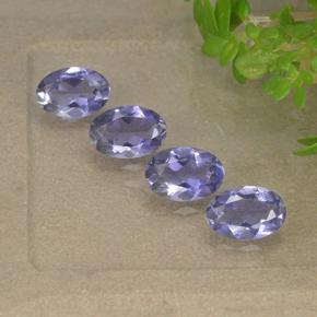 1.49캐럿 천연 핑크빛 바이올렛 아이올라이트 보석, 타원형 컷, 6.1×4.1 mm, VS