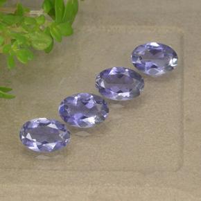 1.49캐럿 천연 핑크빛 바이올렛 아이올라이트 보석, 타원형 컷, 6.1×4.1 mm, VS