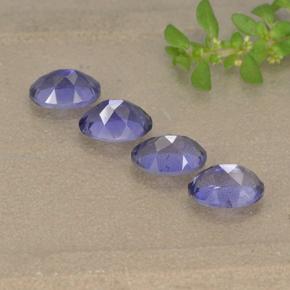 1.69캐럿 천연 딥 퍼플 아이올라이트 보석, 타원형 컷, 6×4 mm, VS
