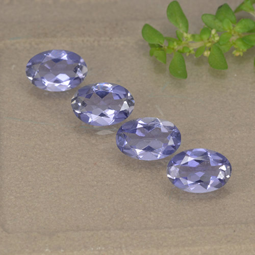 1.28캐럿 천연 미디엄 라이트 바이올렛 아이올라이트 보석, 타원형 컷, 5.9×4 mm, VS