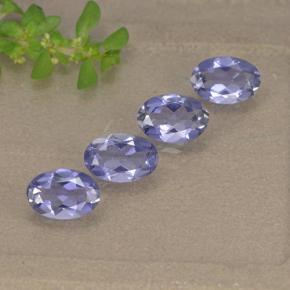 1.28캐럿 천연 미디엄 라이트 바이올렛 아이올라이트 보석, 타원형 컷, 5.9×4 mm, VS