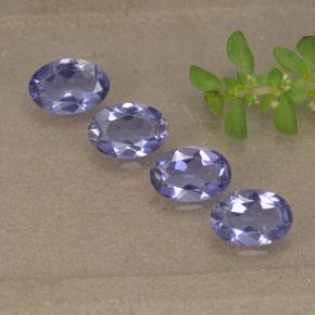 1.34캐럿 천연 짙은 청자색 아이올라이트 보석, 타원형 컷, 6.1×4.1 mm, VVS-VS