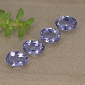 1.34캐럿 천연 짙은 청자색 아이올라이트 보석, 타원형 컷, 6.1×4.1 mm, VVS-VS