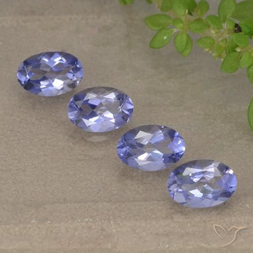 1.66캐럿 천연 Medium Light-Violet 아이올라이트 보석, 타원형 컷, 5.9×4.1 mm, VVS-VS