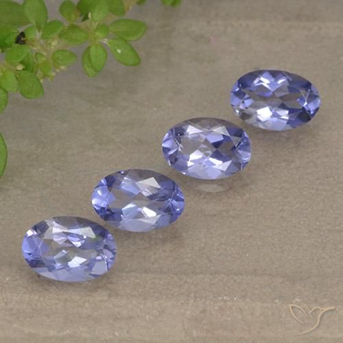 1.66캐럿 천연 Medium Light-Violet 아이올라이트 보석, 타원형 컷, 5.9×4.1 mm, VVS-VS