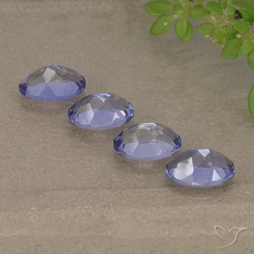1.66캐럿 천연 Medium Light-Violet 아이올라이트 보석, 타원형 컷, 5.9×4.1 mm, VVS-VS