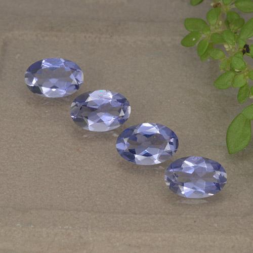 1.34캐럿 천연 짙은 청자색 아이올라이트 보석, 타원형 컷, 6×4.1 mm, VVS-VS
