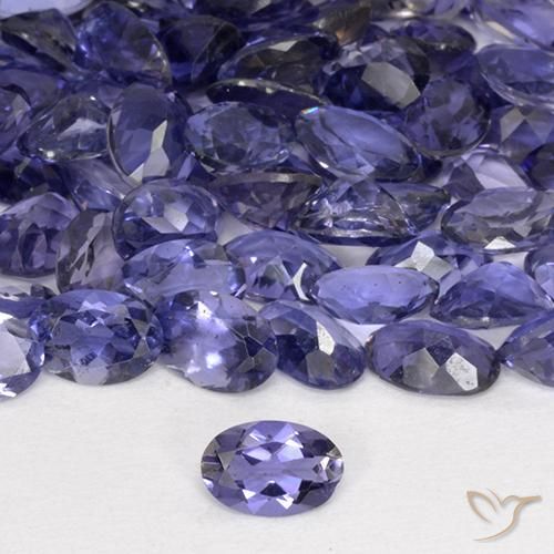 0.37캐럿 천연 딥 퍼플 아이올라이트, 타원형 컷, 6.1×4.1 mm, VVS-VS