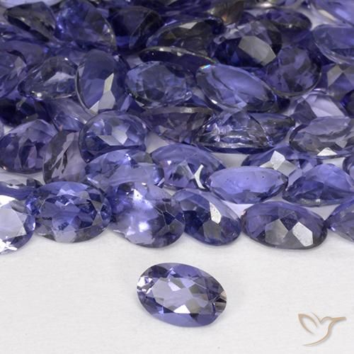 0.37캐럿 천연 딥 퍼플 아이올라이트, 타원형 컷, 6.1×4.1 mm, VVS-VS